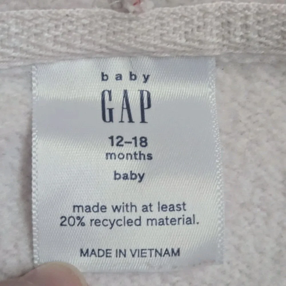Baby Gap 12-18 Months Apple Print Full Zip Hoodie Sweatshirt Pink Red Kidcore